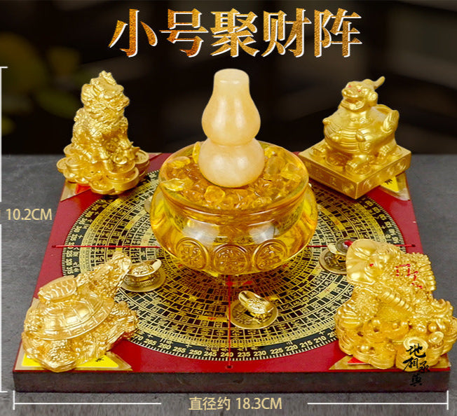 Gourd Dragon Turtle Treasure Bowl for Home Decor and Feng Shui