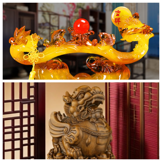 [Attract Wealth & Fortune] Natural Jade Antique Ruyi Pixiu Ornament – Feng Shui Mascot for Prosperity & Home Blessing