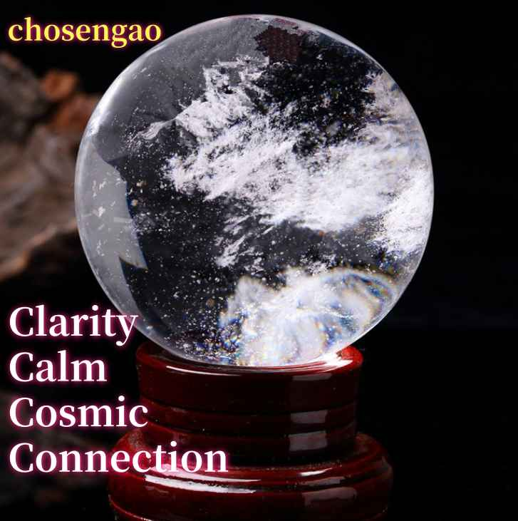 Natural White Crystal Ball – Raw Stone Ornament for Holistic Harmony